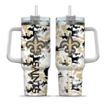 customized new orleans saints camo mashup gold white curved tumbler best selling.webp