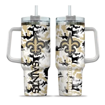 customized new orleans saints camo mashup gold white curved tumbler best selling.webp
