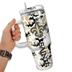 customized new orleans saints camo mashup gold white curved tumbler best selling.webp