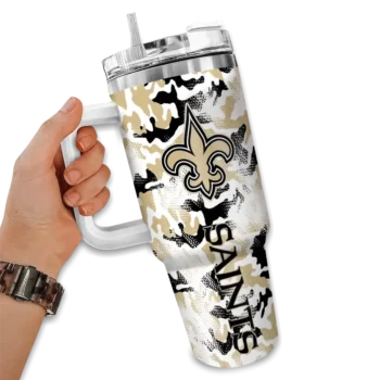 customized new orleans saints camo mashup gold white curved tumbler fashion forward.webp