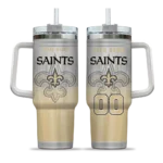customized new orleans saints gradient dots gold curved tumbler best selling.webp