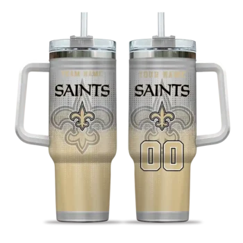 customized new orleans saints gradient dots gold curved tumbler best selling.webp