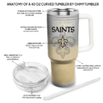 customized new orleans saints gradient dots gold curved tumbler best selling.webp