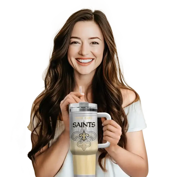 customized new orleans saints gradient dots gold curved tumbler premium grade.webp