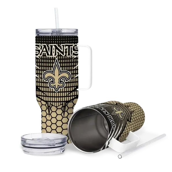 customized new orleans saints hex texture gold curved tumbler high quality.webp