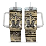 customized new orleans saints honey streaks gold curved tumbler best selling.webp