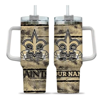 customized new orleans saints honey streaks gold curved tumbler best selling.webp