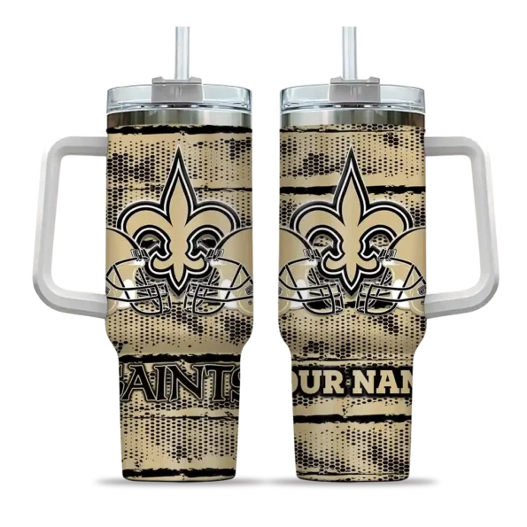 customized new orleans saints honey streaks gold curved tumbler best selling.webp