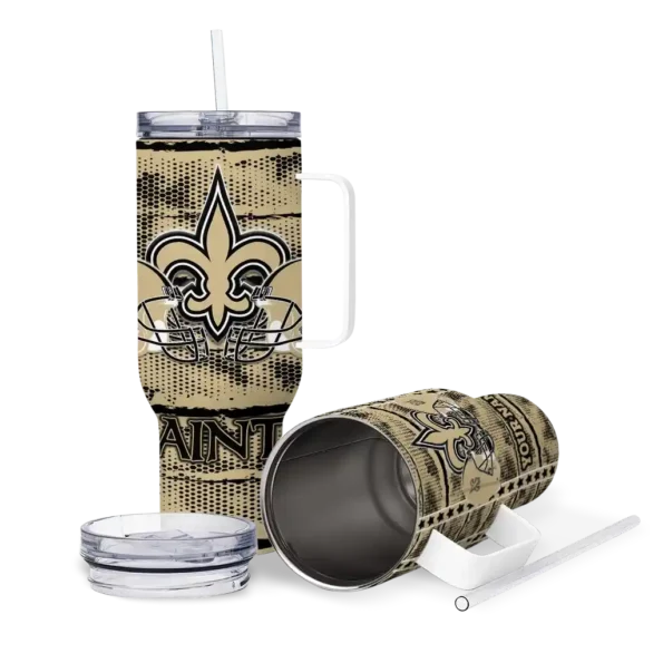customized new orleans saints honey streaks gold curved tumbler high quality.webp