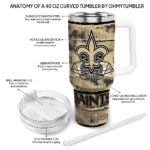 customized new orleans saints honey streaks gold curved tumbler best selling.webp