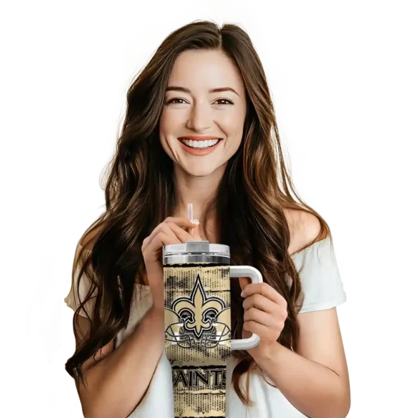 customized new orleans saints honey streaks gold curved tumbler premium grade.webp
