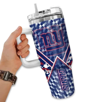 customized new york giants chevron angle blue curved tumbler fashion forward.webp