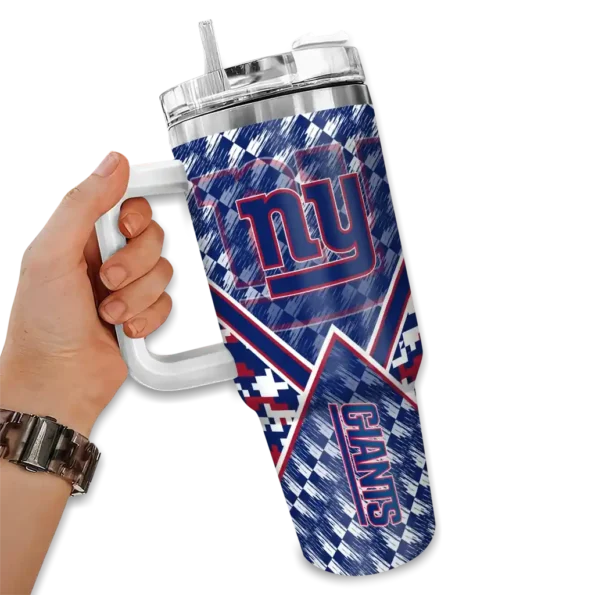customized new york giants chevron angle blue curved tumbler fashion forward.webp