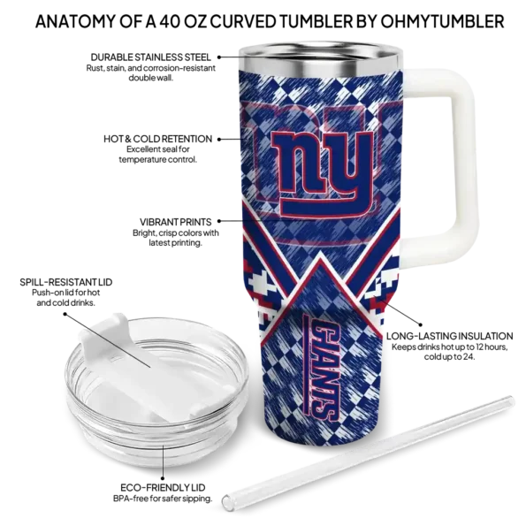 customized new york giants chevron angle blue curved tumbler new arrival.webp