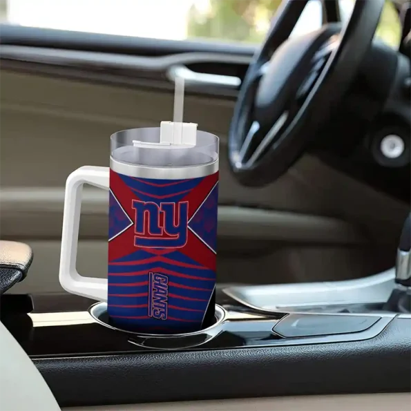 customized new york giants chevron layers blue curved tumbler trendy.webp
