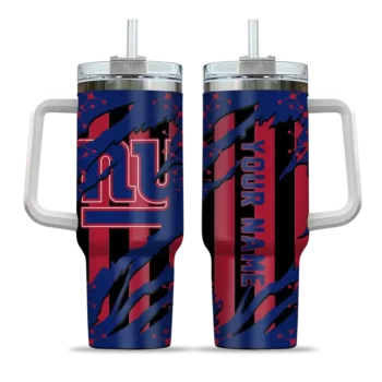 customized new york giants claw cut blue black curved tumbler best selling.webp