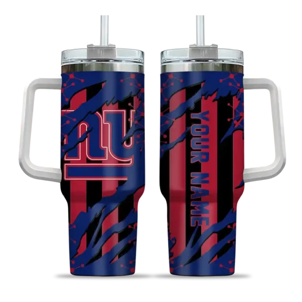customized new york giants claw cut blue black curved tumbler best selling.webp