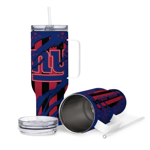 customized new york giants claw cut blue black curved tumbler high quality.webp