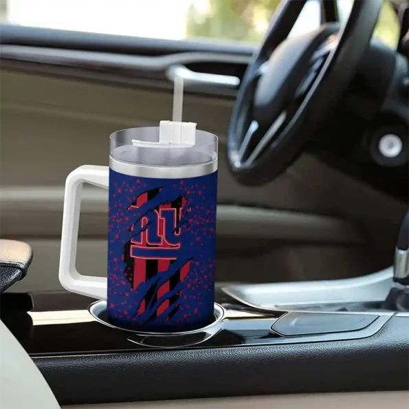 customized new york giants claw cut blue black curved tumbler trendy.webp