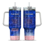 customized new york giants geometric prism blue curved tumbler best selling.webp