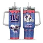 customized new york giants heart helmet motif blue curved tumbler best selling.webp