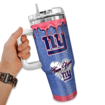 customized new york giants heart helmet motif blue curved tumbler fashion forward.webp