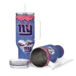 customized new york giants heart helmet motif blue curved tumbler best selling.webp