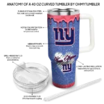 customized new york giants heart helmet motif blue curved tumbler best selling.webp