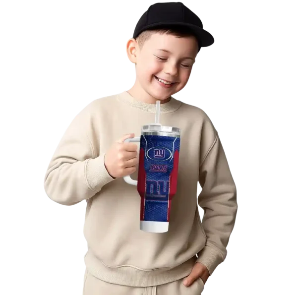 customized new york giants hexagon armor blue curved tumbler latest model.webp