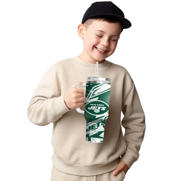 customized new york jets abstract paths green curved tumbler latest model.webp