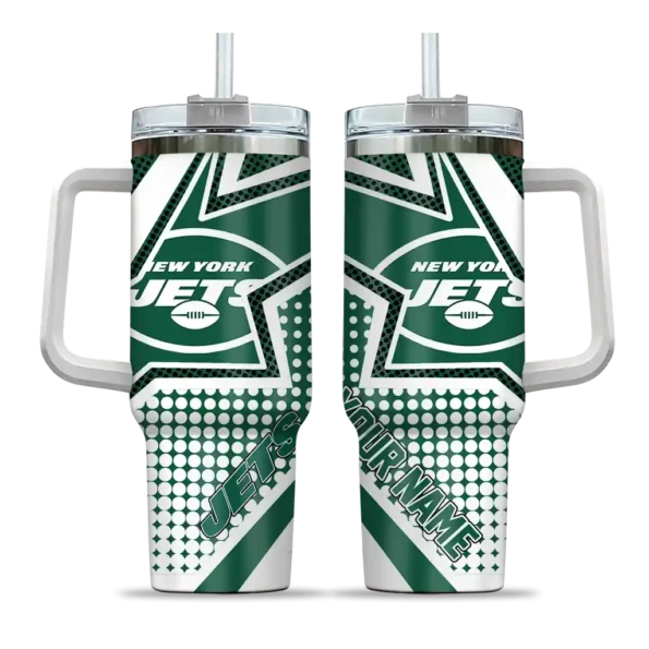 customized new york jets arrow burst green curved tumbler best selling.webp