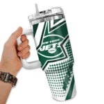 customized new york jets arrow burst green curved tumbler best selling.webp