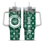 customized new york jets bullseye drips green curved tumbler best selling.webp