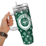 customized new york jets bullseye drips green curved tumbler best selling.webp