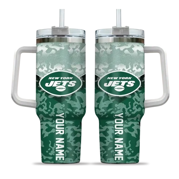 customized new york jets chevron stripe green curved tumbler best selling.webp