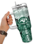 customized new york jets chevron stripe green curved tumbler best selling.webp