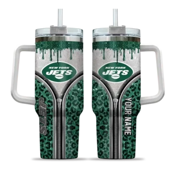 customized new york jets leopard zipper green curved tumbler best selling.webp