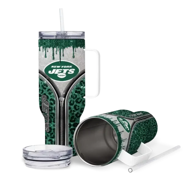 customized new york jets leopard zipper green curved tumbler high quality.webp
