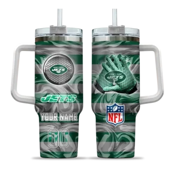 customized new york jets marbled stripes green curved tumbler best selling.webp