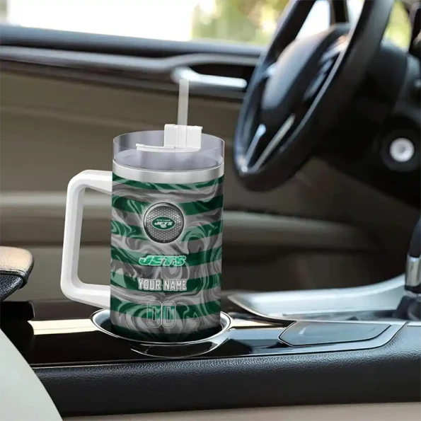 customized new york jets marbled stripes green curved tumbler trendy.webp