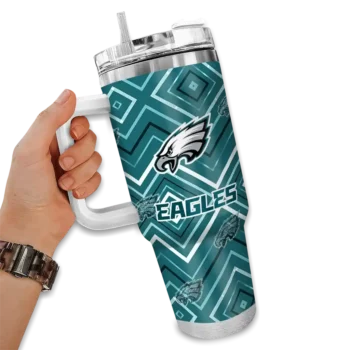 customized philadelphia eagles bold diamonds green curved tumbler fashion forward.webp