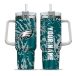 customized philadelphia eagles burst swirl green curved tumbler best selling.webp