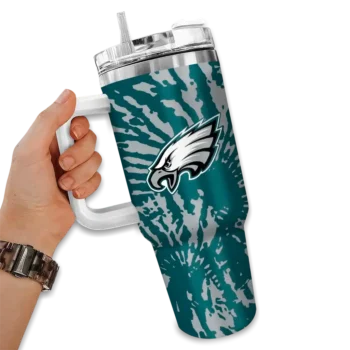 customized philadelphia eagles burst swirl green curved tumbler fashion forward.webp