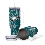 customized philadelphia eagles burst swirl green curved tumbler best selling.webp