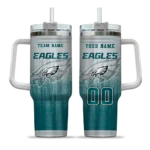 customized philadelphia eagles gradient dots green curved tumbler best selling.webp