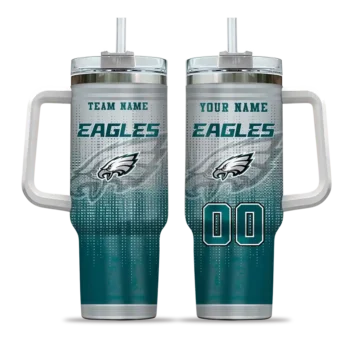customized philadelphia eagles gradient dots green curved tumbler best selling.webp