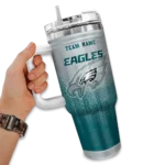 customized philadelphia eagles gradient dots green curved tumbler best selling.webp