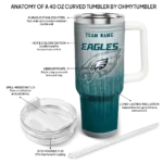 customized philadelphia eagles gradient dots green curved tumbler best selling.webp
