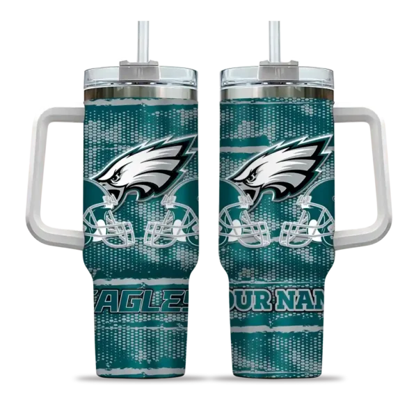 customized philadelphia eagles honey streaks green curved tumbler best selling.webp