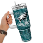 customized philadelphia eagles honey streaks green curved tumbler best selling.webp